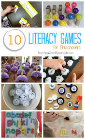 If you're out and about, have an alphabet scavenger hunt together. Preschool Alphabet Games Alphabet Games Preschool Literacy Games Preschool Games