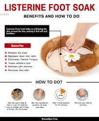 If you have athlete's foot you can soak your feet in vinegar for 3 minutes before taking a. Listerine Foot Soak Benefits And How To Do It The Right Way
