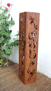 Saule Rost Feuersaule Metall Skulptur Edelrost Bioethanol Eckig Mit Feuereinsatz Deko Eckig H 80cm Gartendeko Garten Terass Edelrost Feuersaule Garten Deko