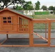 Deluxe – Casa gallinero grande de madera para patio trasero, para 3 a 5  pollos, con caja de nido