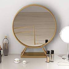 Cooper gold framed wall mirror. Amazon Com Gold Round Mirror With Base Large Circle Mirrors For Dressing Table Decor 19 68in Big Dressing Table Mirror Dressing Table Decor Round Gold Mirror