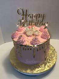 Pink Amp Gold Tropfkuchen Alles Buttercreme Essbare Blumen Alles Blumen Buttercreme Ess 25th Birthday Cakes 22nd Birthday Cakes Sweet 16 Birthday Cake