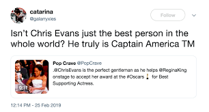 And People Were Quick To Heap Praise On Him Praise Chris Evans Feminist Men