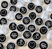 Big Dot of Happiness Mr. and Mrs. - Black and White Wedding or Bridal  Shower Small Round Candy Stickers - Party Favor Labels - 324 Count
