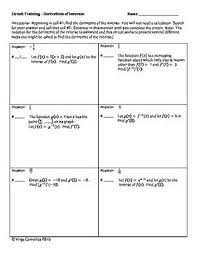 Circuit Training Derivatives Of Inverse Functions Calculus Inverse Functions Algebra Review Pre Algebra