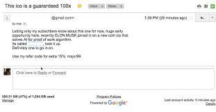 I Just Received This Email About This Ico That Elon Musk Is Supposed To Be Involved And The Email Guarantees A Returns Of Worst Names Greedy People Algorithm
