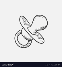 Baby pacifier sketch icon Royalty Free Vector Image
