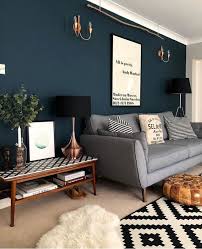 Use color to highlight existing architecture or to add interest to a room without architectural features. Dark Wall Copper Lights Lounge Inspo Living Room Grey Copper Living Room Small Apartment Living Room