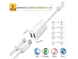 2 In 1 Dual Lightning Splitter Compatible Iphone Lingtning Headphone Audio Adapter Splitter For Iphone 7 Plus 8 Plus Iphone X Newegg Com