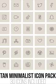 Tan Minimalist Outlined Icon Pack App Icons App Covers Home Screen App Icon Minimalist Icons Iphone Photo App
