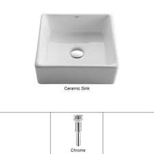 white square vessel sink