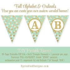 All supplies such as confetti or decorations make the favors. Printable Diy Pennant Banner Full Alphabet Custom Mint Green Gold Glitter Birthday Baby Shower Sparkle Diy Pennant Banner Glitter Birthday Alphabet Banner