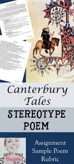 Canterbury Tales Stereotype Poem Creating A Modern Day Pilgrim Canterbury Tales Teaching British Literature Middle School English Classroom