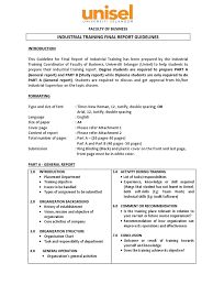 Trainee need to study plan to know more of their working environment. Industrial Training Final Report Guidelines Literature Review Cognition