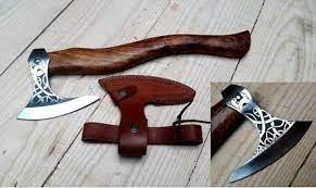 Check Out This Item In My Etsy Shop Https Www Etsy Com Uk Listing 695350162 Custom Handmade Tomahawk Viking Hatchet Viking Axe Camping Tools Bearded Axe