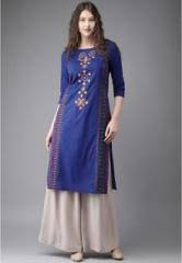 Moda Rapido Blue Embroidered Kurta Women