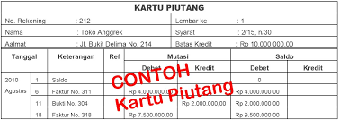 Contoh kartu piutang dan transaksinya. Materi Pengelolaan Kartu Piutang Contoh Pembukuan Mutasi Muttaqin Id