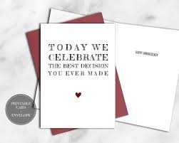 Black And White Funny Printable Birthday Cards Printable Funny Anniversary Card For Him Husband Instant Download Best Decision In 2020 Funny Anniversary Cards Printable Funny Anniversary Cards Anniversary Funny