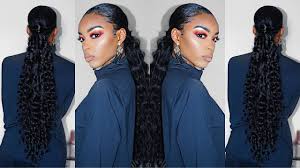 The trendiest natural hairstyles for black women are collected in our article, helpful for beginners and inspiring for dab hands. Long Curly Sleek Ponytail On Natural Hair Slim Reshae Youtube