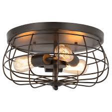 15 Industrial 3 Light Cage Flush Mount Ceiling Light Oil Rubbed Bronze Finish Walmart Com In 2020 Industrial Ceiling Lights Flush Mount Ceiling Lights Ceiling Lights