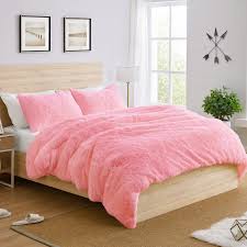 These pink bedrooms stopped us in our tracks as we were scrolling through instagram. Sweet Jojo Designs Pink Boho Faux Fur 3pc Queen Size Duvet Comforter Cover Bedding Set Fuzzy Plush Shaggy Fluffy Luxury Teen Overstock 30687138
