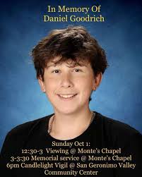This past Tuesday September 26th the community is deeply saddened by the  loss of Daniel Goodrich. Daniel was smart, humorous and a friendly face to  all. Anything will help the Goodrich family,