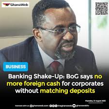 The Bank of Ghana has banned the cash withdrawal of large volumes of  foreign currency by large corporates with immediate effect. Read more:  https://www.ghanaweb.com/GhanaHomePage/business/Banking-Shake-Up-BoG-says-no-more-foreign-cash-for-corporates  ...