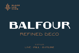 Balfour Art Deco Revival Font In Fonts On Yellow Images Creative Store
