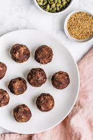 Seed Cycling Energy Bites Recipe In 2021 Energy Bites Food Processor Recipes Chocolate Protein Powder