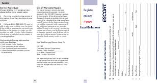If we're not available to answer your phone call, don't stress!! Em3 Radar Detector User Manual Redline Owners Manual Indd Escort Orporated