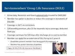 Group Life Insurance Servicemembers Group Life Insurance Sgli