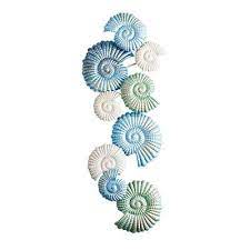 Nautical Shells Metal Wall Decor Metal Wall Decor Coastal Wall Decor Metal Walls