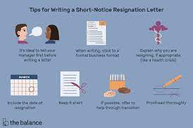 The starting point is to look at the notice periods for resignation prescribed in section 37 of the basic conditions of employment act (the act ). Short Notice Resignation Letter Examples