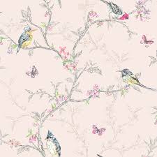 Birds wallpapers, your #1 source for birds desktop wallpapers and backgrounds. Phoebe Birds Wallpaper Blush Pink World Of Wallpaper 50141