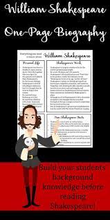 Died 23 april 1616)a was an english poet and playwright, widely regarded as the greatest writer in the english language and the world's preeminent dramatist. Shakespeare One Page Biography Shakespeare Lessons Classroom Literature Teaching Shakespeare