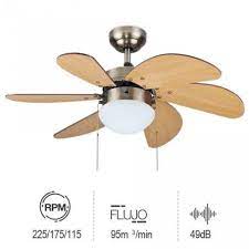 kopen 6 bladen ventilator aan het plafond met licht hout heeft 55w ventilator plafond licht