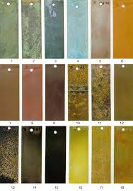 Metal Finishes Chart Patina Finishes Zmet Metal