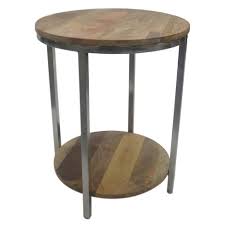 We carefully select top quality old wood with dynamic surfaces and create conference and dining tables made to last. Berwyn End Table Metal And Wood Brown Threshold Target