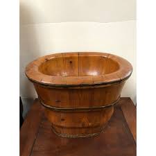 Located in stow on the wold, gb. Late 19th Century Chinese 2 Piece Wooden Baby Bath Chairish