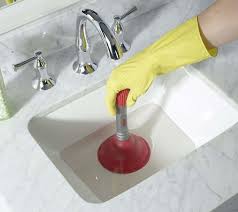 unclog your sink using a sink plunger