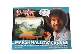 you can buy bob ross cereal and one of the marshmallows is shaped like a paintbrush bob ross edible paint happy little trees