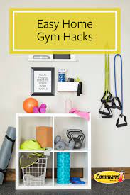 How To Create A Home Gym On A Budget Using Command Brand Hooks To Store Resistance Bands Jump Ropes An Workout Room Home Gym Room At Home Building A Home Gym