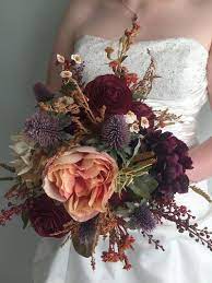 We design fully coordinating wedding flower packages with pretty artificial flowers. Fall Wedding Bouquet Silk Wedding Bouquet Rustic Bridal Bouquet Burgundy Bouquet Autumn Flower Bouquet Artificial Flowers Hydrangea Bridal Bouquet Fall Rustic Bridal Bouquets Fall Wedding Bouquets