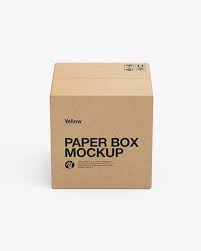 Kraft Box Mockup Side View High Angle Shot In Box Mockups On Yellow Images Object Mockups Box Mockup Mockup Free Psd Free Packaging Mockup