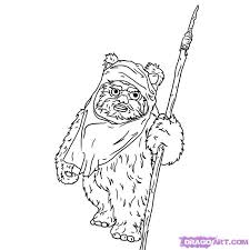 How To Draw An Ewok Step By Step Star Wars Characters Draw Star Wars Sci Fi Free Online Drawing Tutoria Star Wars Drawings Star Wars Stencil Drawing Stars