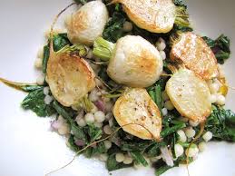 Toast the couscous, shaking the pan or stirring often, until it colors very lightly and smells. Roasted Hakurei Turnips With Israeli Couscous Salad Not Eating Out In New York