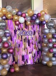 Disco Theme Backdrop Fringe Backdrops Balloon Decorations Crepe Paper Backdrop