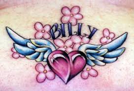 Winged Heart Name Flowers By Anthony Plaza Heart Tattoos With Names Heart Tattoo Designs Heart Tattoo