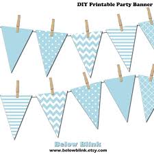Light Blue Banner Printable Pennant Banner Birthday Party Etsy Baby Shower Banner Baby Shower Banner Diy Baby Shower Banner Boy Printable