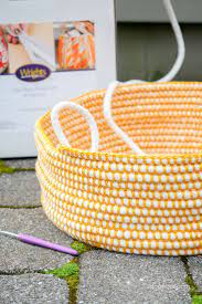 Color Wheel Diy Coiled Crochet Basket Diy Crochet Basket Crochet Basket Coiled Fabric Basket